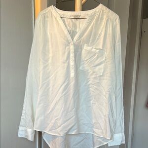 100% Rayon cream colored Button-Up Blouse